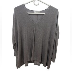Bryn Walker Gray Slouchy V Neck Top Size Small
